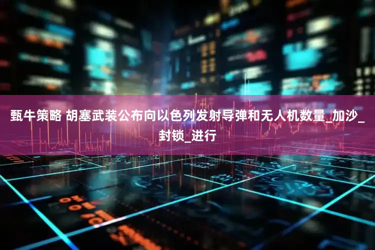 甄牛策略 胡塞武装公布向以色列发射导弹和无人机数量_加沙_封锁_进行