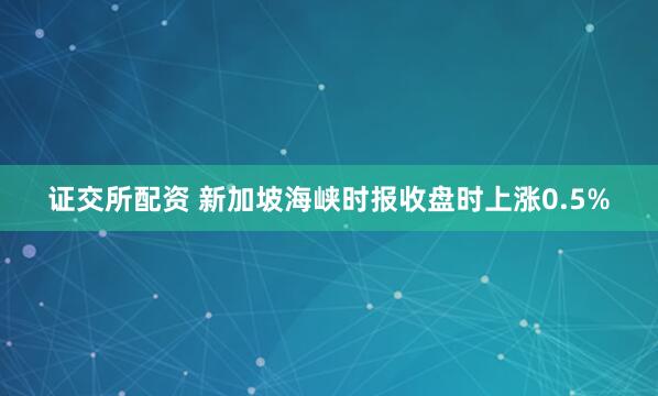 证交所配资 新加坡海峡时报收盘时上涨0.5%