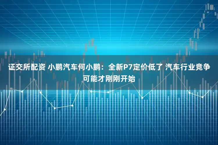 证交所配资 小鹏汽车何小鹏：全新P7定价低了 汽车行业竞争可能才刚刚开始