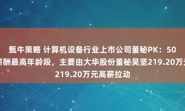 甄牛策略 计算机设备行业上市公司董秘PK：50岁为平均薪酬最高年龄段，主要由大华股份董秘吴坚219.20万元高薪拉动